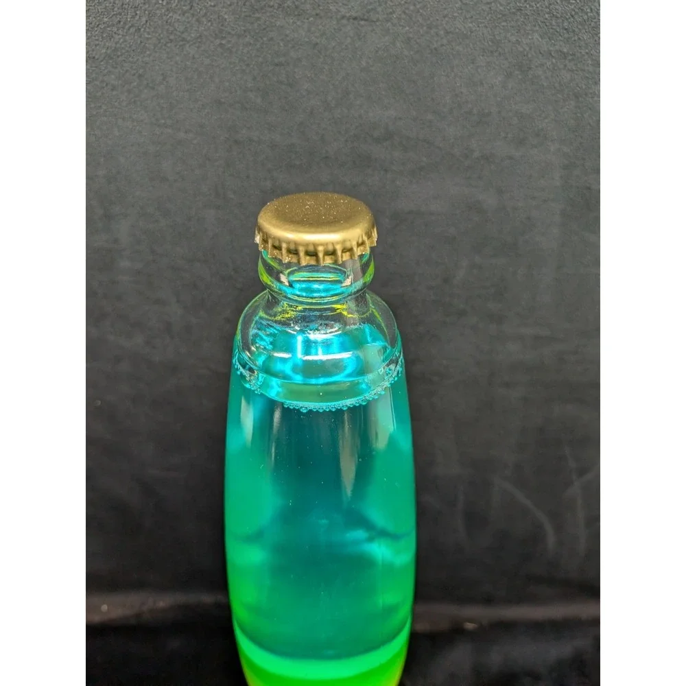 Jambo Lava Lamp 30W 16.3 in Blue w/ Yellow Wax Silver Base Bullet Shape Open Box